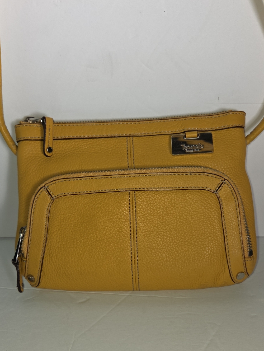 Tignanello Women's Mustard Yellow Leather Crossbody Bag